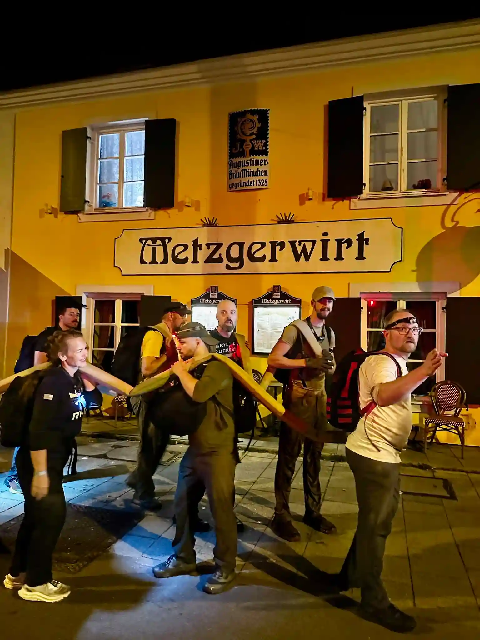 The team awaiting for the traffic light to turn green.