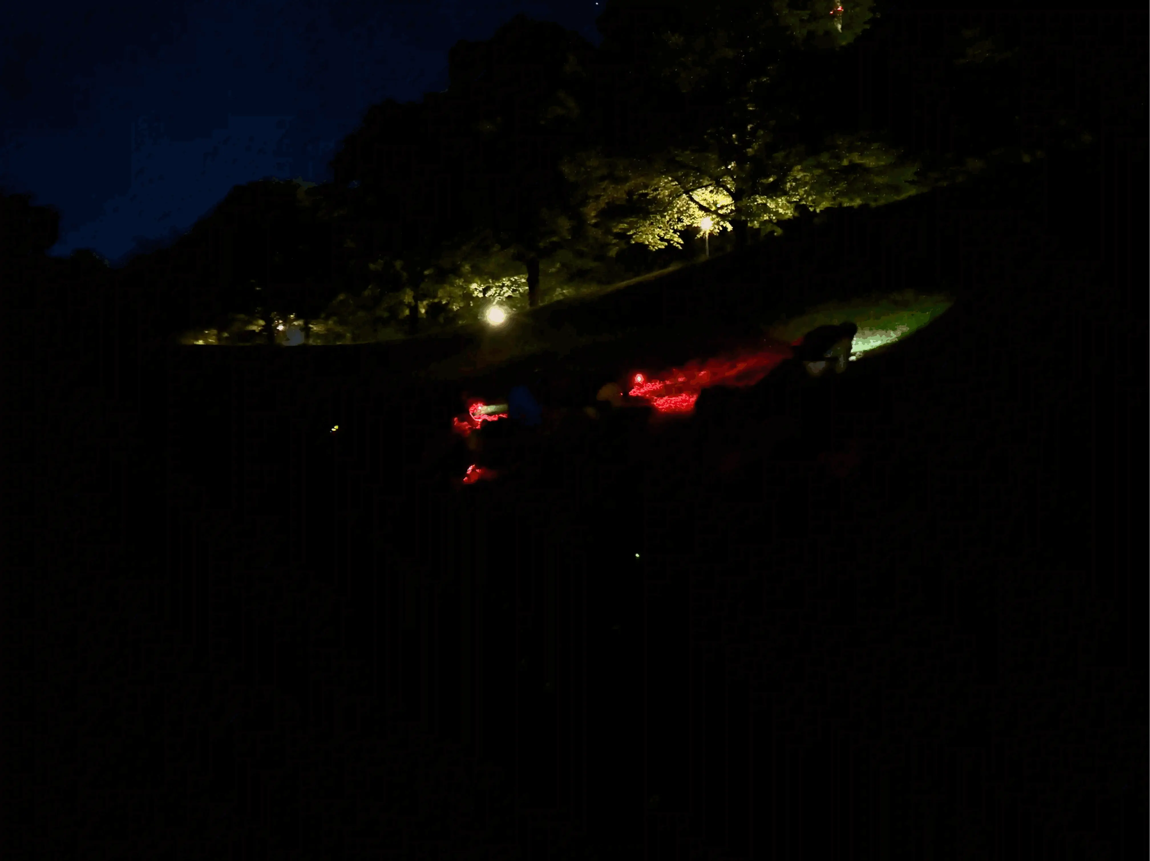 The team low crawling their way back down the hill